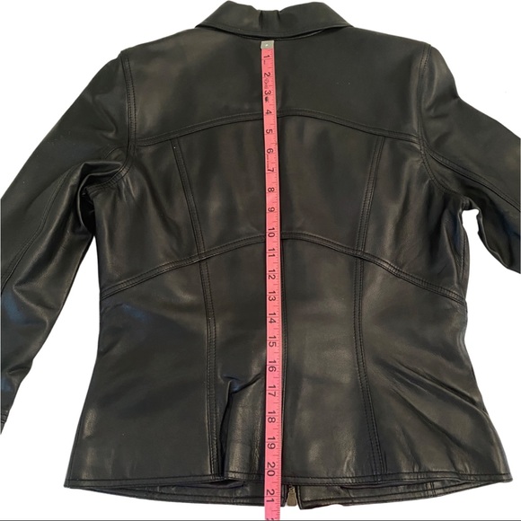 black leather full zip jacket w corset detailing size 6 Super soft NWOT - Picture 12 of 12